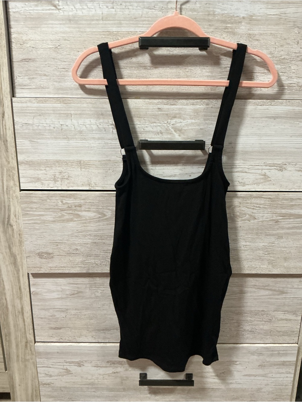 Black Midi Tank Dress with Adjustable Straps - Brand Unspecified